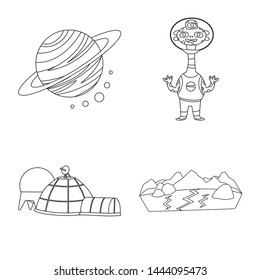 Isolated object of space and galaxy symbol. Collection of space and travels stock vector illustration.