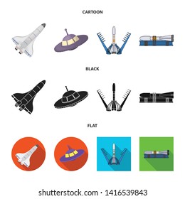 Isolated object of spaceship and ship sign. Set of spaceship and station stock vector illustration.