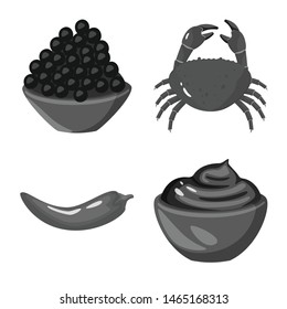 Isolated object of spices and aroma icon. Collection of spices and product vector icon for stock.