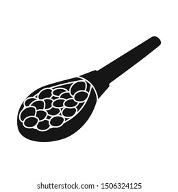 Isolated object of spoon and grain logo. Collection of spoon and organic stock vector illustration.