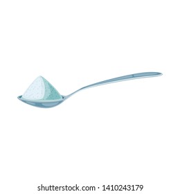Isolated object of spoon and salty logo. Set of spoon and hill  stock symbol for web.