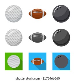 Isolated object of sport and ball icon. Collection of sport and athletic vector icon for stock.