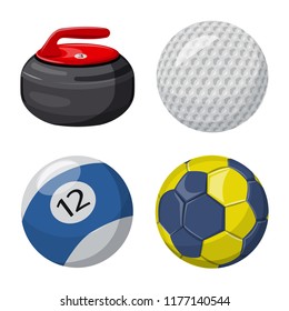 Isolated object of sport and ball icon. Collection of sport and athletic vector icon for stock.