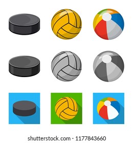 Isolated object of sport and ball icon. Collection of sport and athletic vector icon for stock.