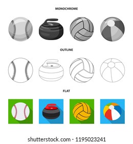 Isolated object of sport and ball icon. Collection of sport and athletic stock symbol for web.