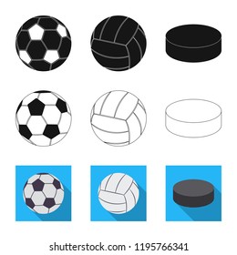 Isolated object of sport and ball icon. Collection of sport and athletic stock vector illustration.