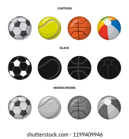 Isolated object of sport and ball icon. Collection of sport and athletic stock vector illustration.
