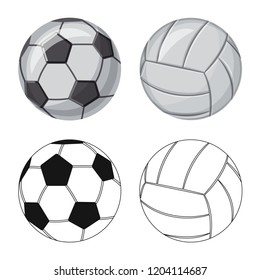 Isolated object of sport and ball icon. Collection of sport and athletic vector icon for stock.
