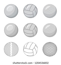 Isolated object of sport and ball icon. Set of sport and athletic stock vector illustration.