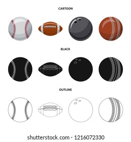 Isolated object of sport and ball icon. Collection of sport and athletic vector icon for stock.