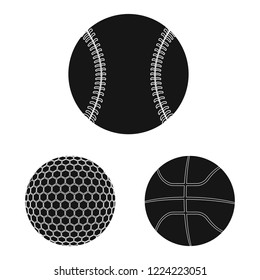 Isolated object of sport and ball icon. Collection of sport and athletic vector icon for stock.