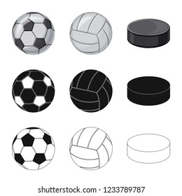 Isolated object of sport and ball icon. Set of sport and athletic stock vector illustration.