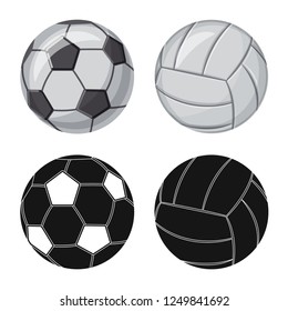 Isolated object of sport and ball icon. Collection of sport and athletic stock vector illustration.