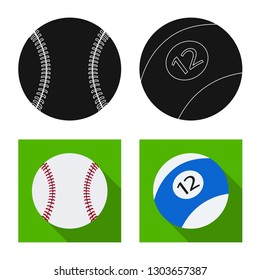Isolated object of sport and ball icon. Collection of sport and athletic vector icon for stock.