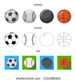 Isolated object of sport and ball icon. Set of sport and athletic vector icon for stock.