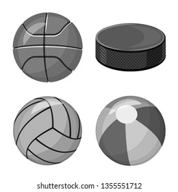 Isolated object of sport and ball icon. Collection of sport and athletic stock symbol for web.