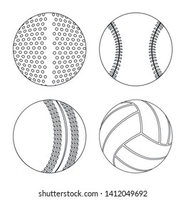 Isolated object of sport and ball icon. Set of sport and athletic stock symbol for web.