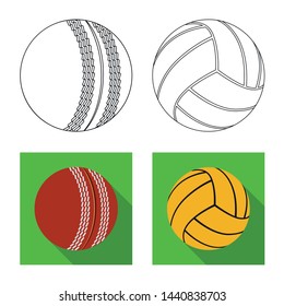 Isolated object of sport and ball icon. Collection of sport and athletic stock symbol for web.