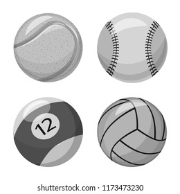 Isolated object of sport and ball logo. Collection of sport and athletic vector icon for stock.