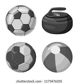 Isolated object of sport and ball logo. Set of sport and athletic stock vector illustration.