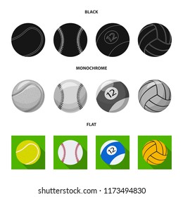 Isolated object of sport and ball logo. Set of sport and athletic stock vector illustration.
