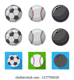 Isolated object of sport and ball logo. Collection of sport and athletic stock symbol for web.