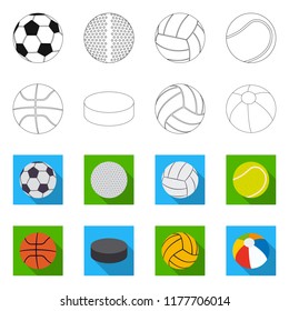 Isolated object of sport and ball logo. Collection of sport and athletic stock symbol for web.