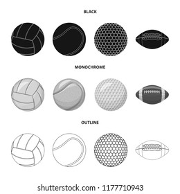 Isolated object of sport and ball logo. Collection of sport and athletic stock vector illustration.