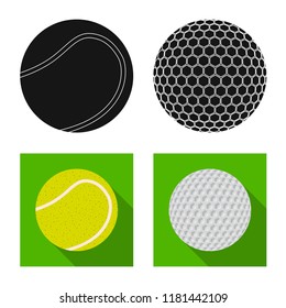 Isolated object of sport and ball logo. Set of sport and athletic vector icon for stock.