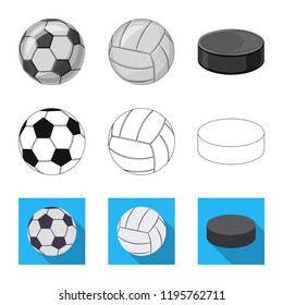 Isolated object of sport and ball logo. Collection of sport and athletic vector icon for stock.