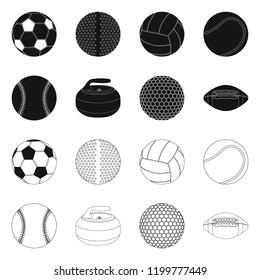 Isolated object of sport and ball logo. Set of sport and athletic stock symbol for web.
