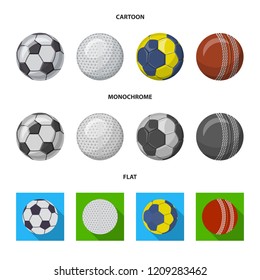 Isolated object of sport and ball logo. Collection of sport and athletic stock vector illustration.