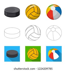 Isolated object of sport and ball logo. Collection of sport and athletic stock symbol for web.