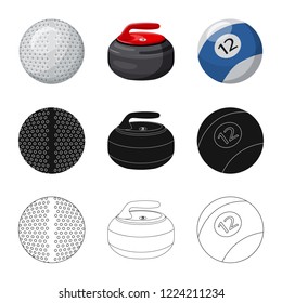 Isolated object of sport and ball logo. Collection of sport and athletic vector icon for stock.