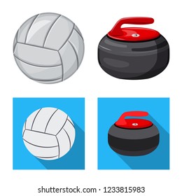Isolated object of sport and ball logo. Set of sport and athletic vector icon for stock.