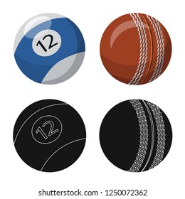 Isolated object of sport and ball logo. Collection of sport and athletic vector icon.