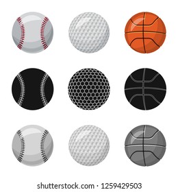 Isolated object of sport and ball logo. Set of sport and athletic vector icon for stock.