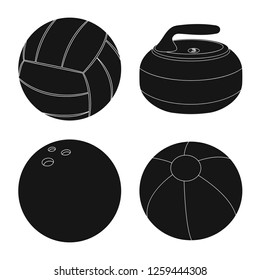 Isolated object of sport and ball logo. Set of sport and athletic stock symbol for web.
