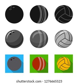 Isolated object of sport and ball logo. Set of sport and athletic stock vector illustration.