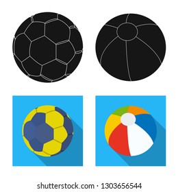Isolated object of sport and ball logo. Collection of sport and athletic stock vector illustration.