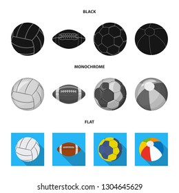 Isolated object of sport and ball logo. Collection of sport and athletic stock vector illustration.