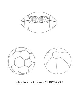 Isolated object of sport and ball logo. Collection of sport and athletic stock vector illustration.