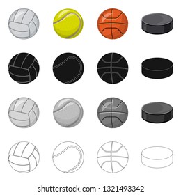 Isolated object of sport and ball logo. Collection of sport and athletic vector icon for stock.