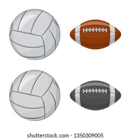Isolated object of sport and ball logo. Collection of sport and athletic vector icon for stock.