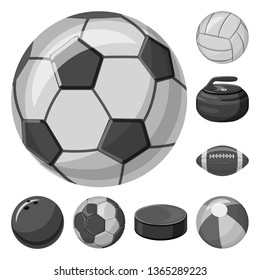 Isolated object of sport and ball logo. Set of sport and athletic stock vector illustration.