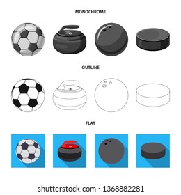 Isolated object of sport and ball logo. Set of sport and athletic stock vector illustration.