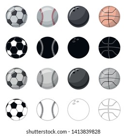 Isolated object of sport and ball logo. Collection of sport and athletic vector icon for stock.