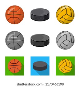 Isolated object of sport and ball sign. Set of sport and athletic stock vector illustration.