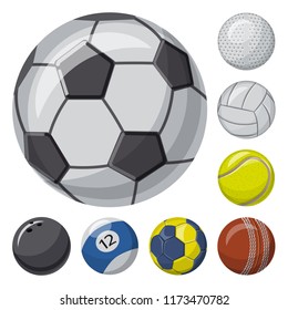 Isolated object of sport and ball sign. Set of sport and athletic stock vector illustration.