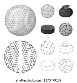 Isolated object of sport and ball sign. Collection of sport and athletic stock symbol for web.